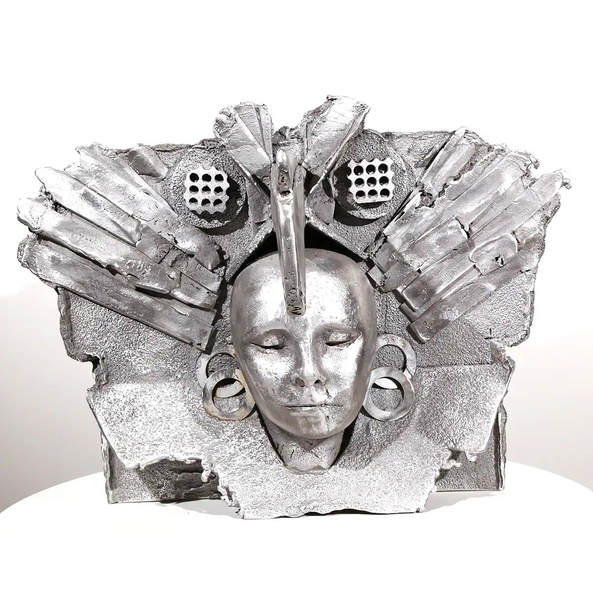 Princess | aluminum | 16 x 21 9 1/2 inches -Knot- Head- Sand-casted -aluminum -sculpture- by- Mel- Hantz