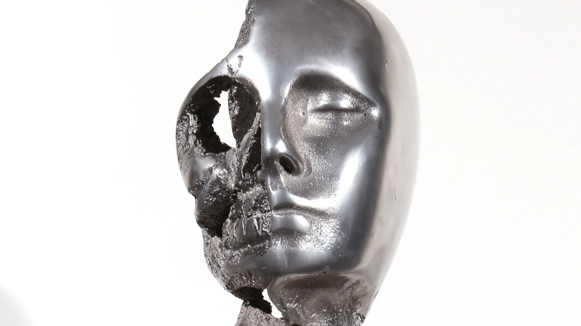 Pawn | aluminum | 16 x 6 x 23 1/2 inches Knot, Head, Sand-casted aluminum sculpture by Mel Hantz