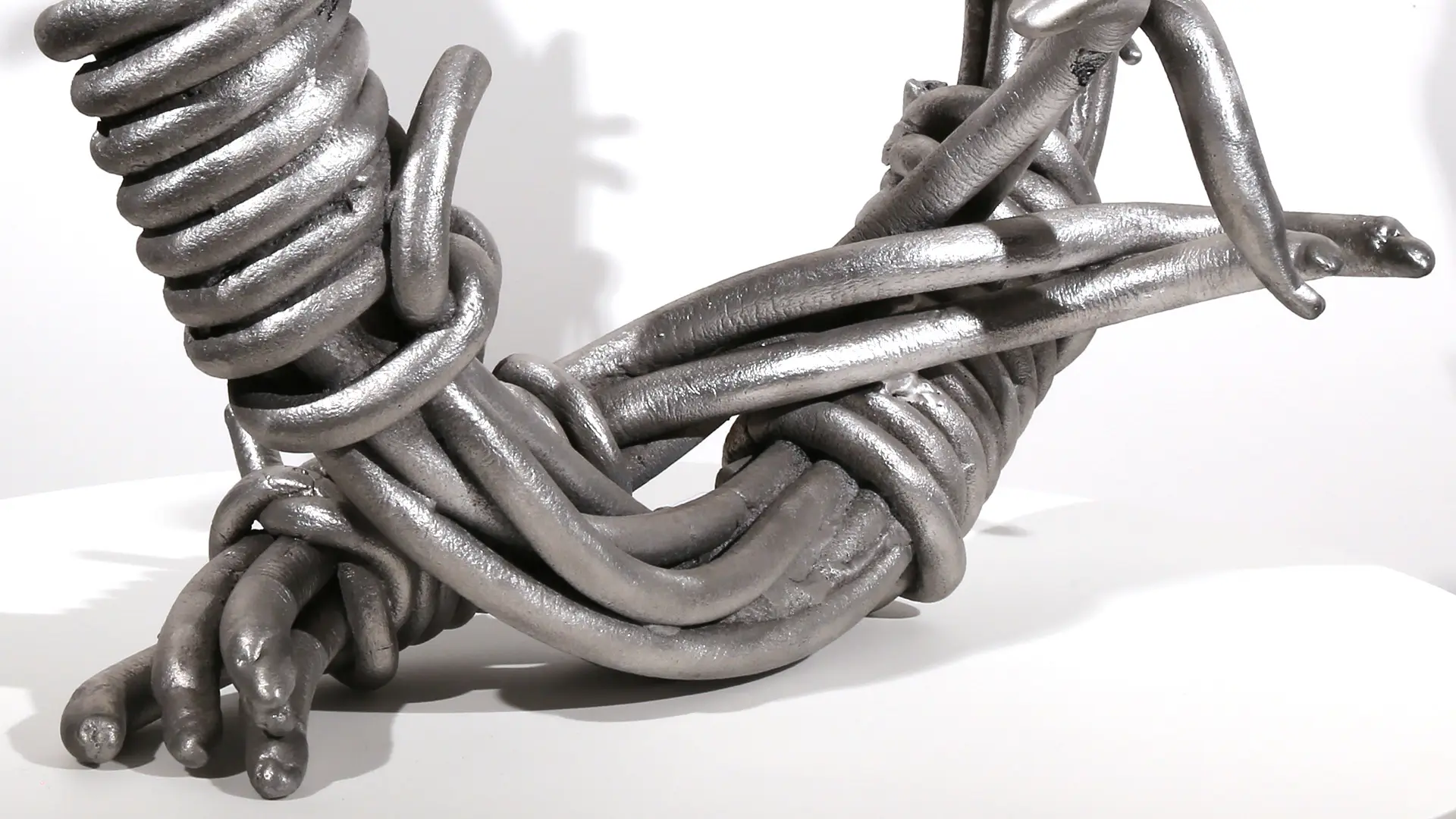 Closure III | aluminum | 18 x 19 x 10 inches Knot, Pure Knots, Sand-casted aluminum sculpture by Mel Hantz