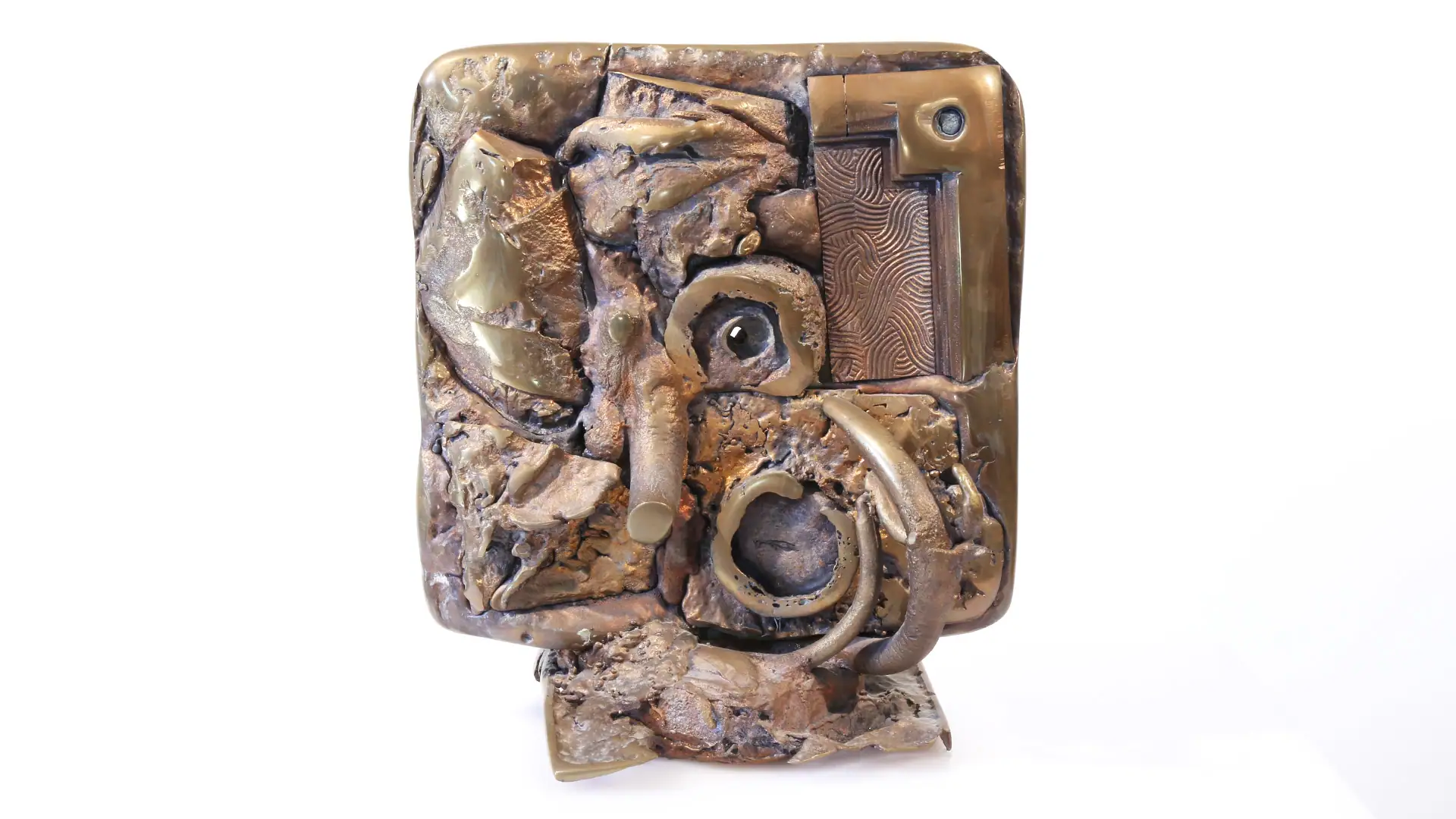 Ancient Mirror | bronze | 15 x 12 x 8 inches Knot, Mirrors, Sand-casted bronze sculpture by Mel Hantz