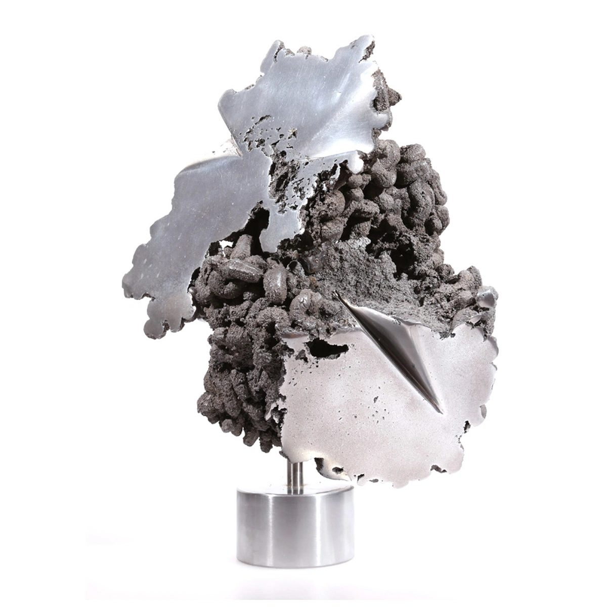 Deep Cut Mirror| aluminum | 17 x 17 x 9 inches -Knot- Mirrors-Sand-casted -aluminum- sculpture- by- Mel -Hantz