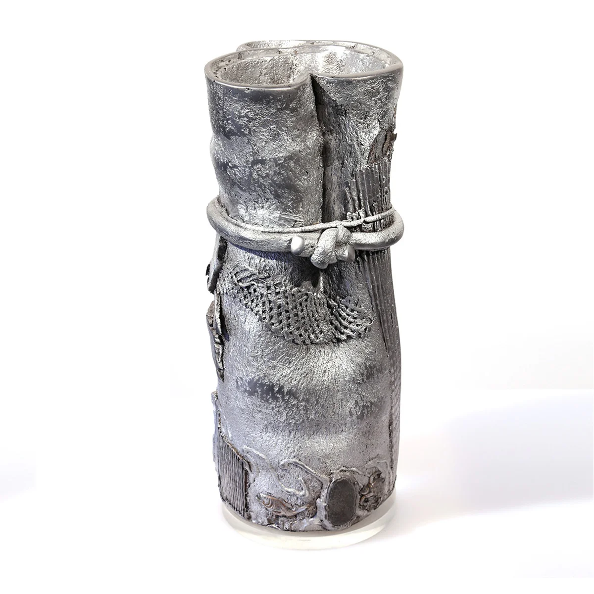 Vase Band | aluminum | 15 x 7 x 7 inches -Knot-Vases- Sand-casted- aluminum -sculpture -by -Mel -Hantz