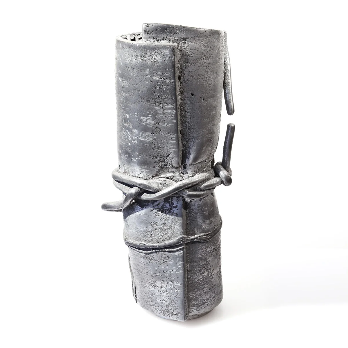 Large Soft Knot | aluminum | 19 x 8 x 7 inches- Knot-Vases-Sand-casted -aluminum- sculpture- by -Mel -Hantz