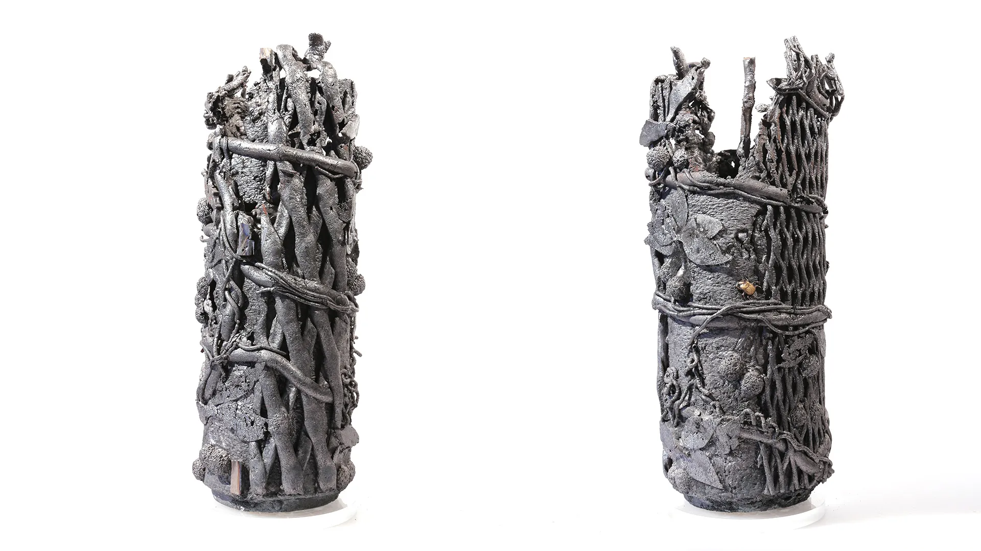 New Iron | iron | 17 x 7 x 7 inches Knot, Vases, Sand-casted iron sculpture by Mel Hantz