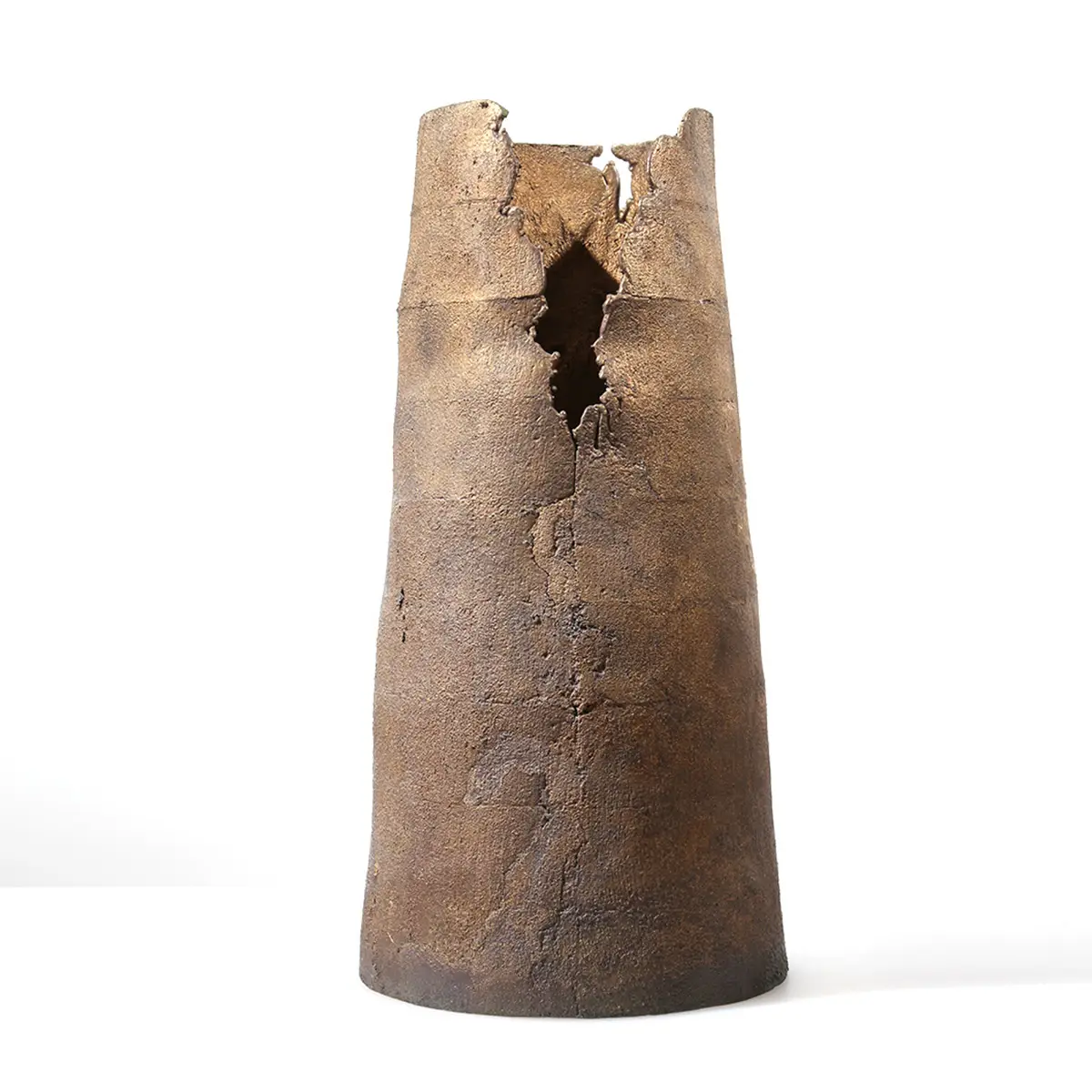 Volcanic Vase | bronze | 20 x 9 x 9 inches- Knot- Vases-Sand-casted -bronze -sculpture- by -Mel -Hantz
